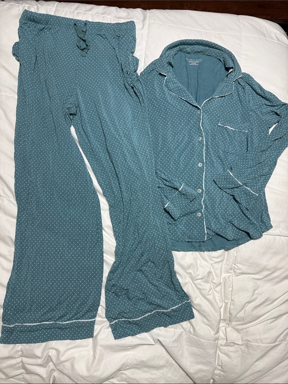 VS Polka Dot Women's Pajama Set - Teal
